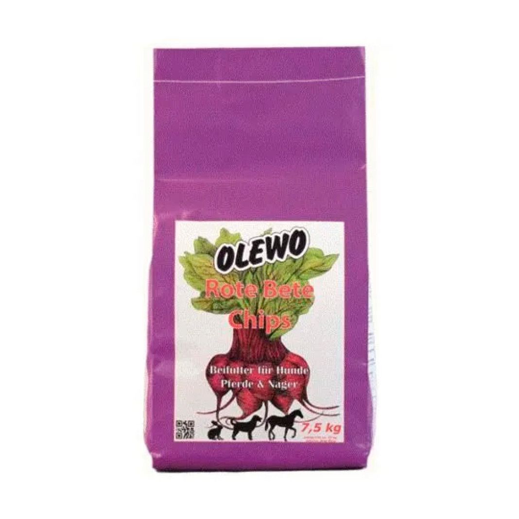 OLEWO rote Bete Chips für Hunde, Nager und Pferde | 7,5 kg