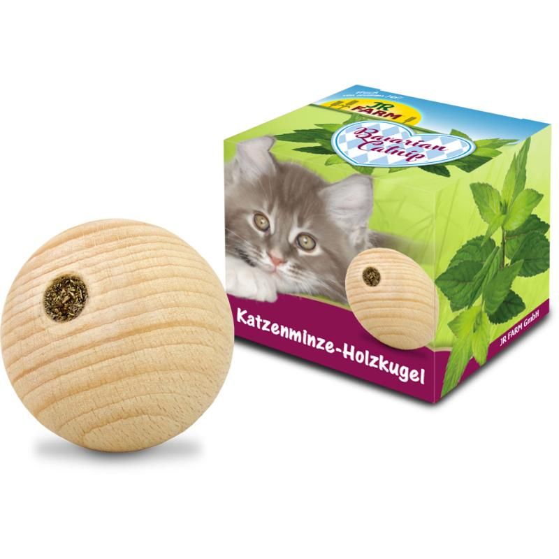 JR Cat Bavarian Catnip Katzenminze-Holzkugel