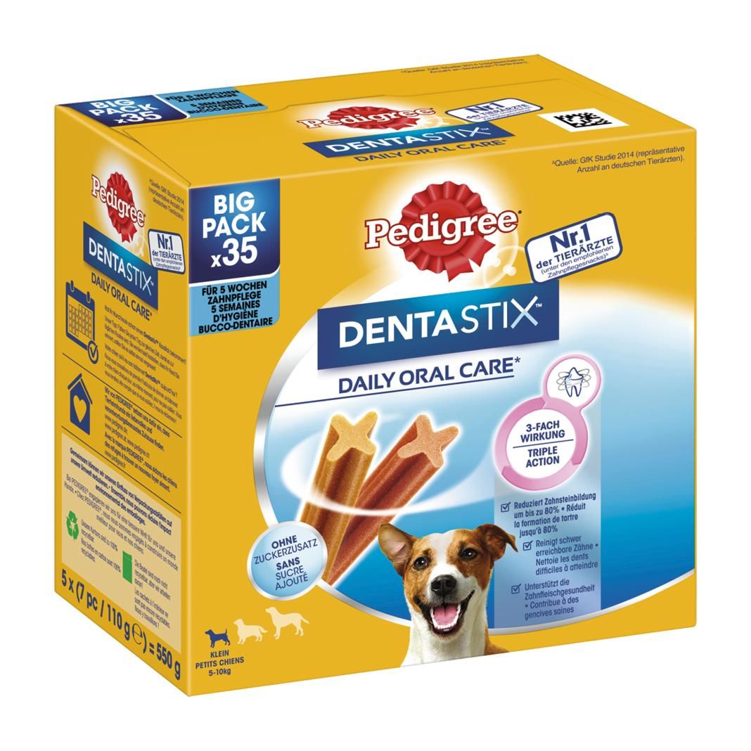 PEDIGREE® DENTASTIX™ Daily Oral Care Karton Multipack Big Pack Klein 5-10 kg | 5 x 7 Stck.