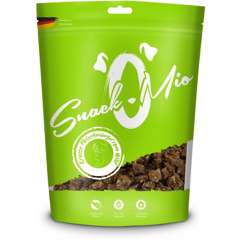 SnackOMio Hundesnack Krosse Fleischwürfel vom Wild | 125 g