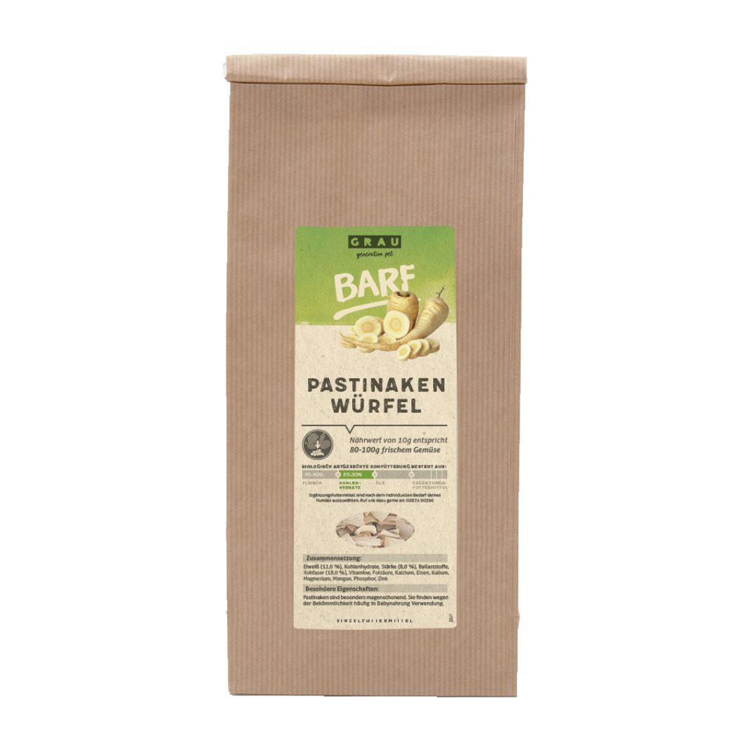 Grau Hund Pastinaken-Würfel | 500 g