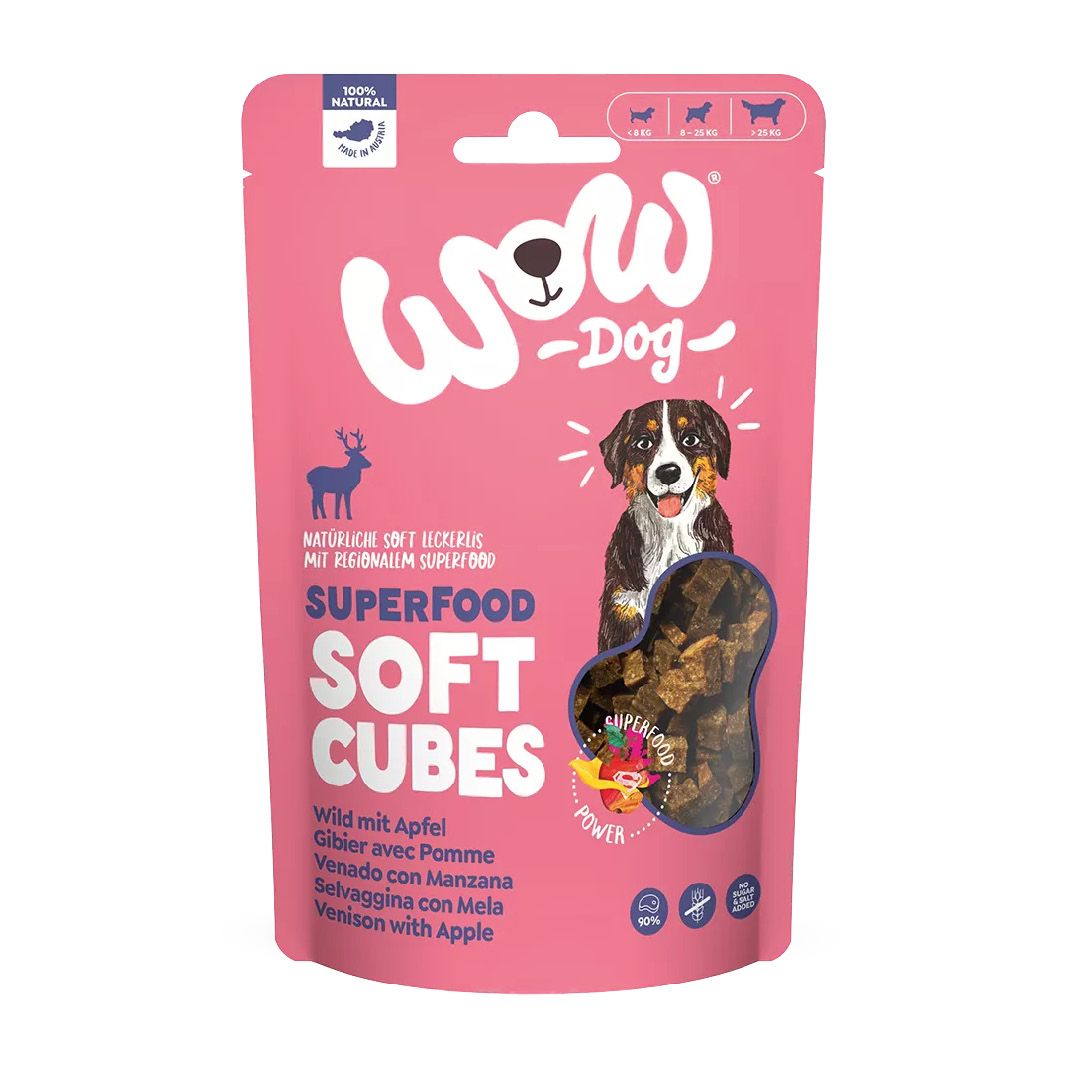 WOW SUPERFOOD Soft Cubes Wild mit Apfel | 150 g