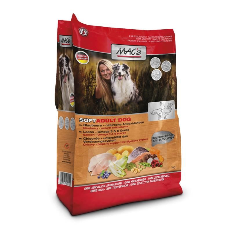 MAC's - Dog - Soft Huhn & Lachs | (3 x 5 kg) 2 x 15 kg