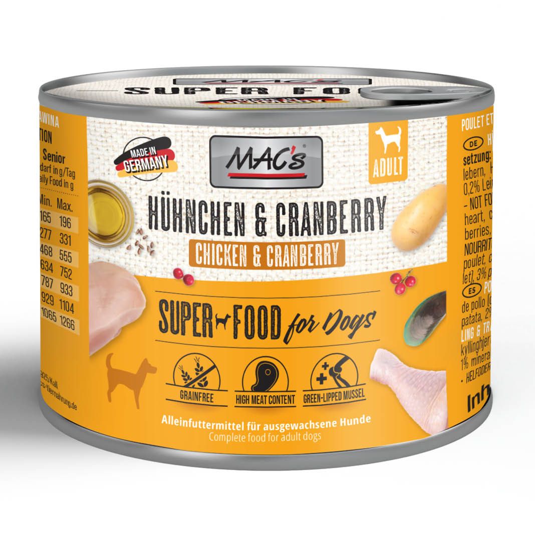 MAC's - Dog - Hühnchen & Cranberry | 6 x 200 g
