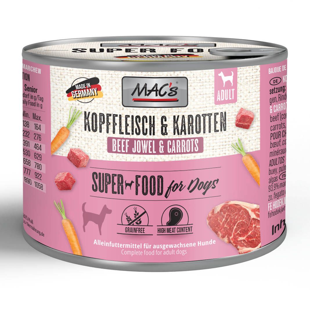 MAC's - Dog - Kopffleisch & Karotten | 6 x 200 g
