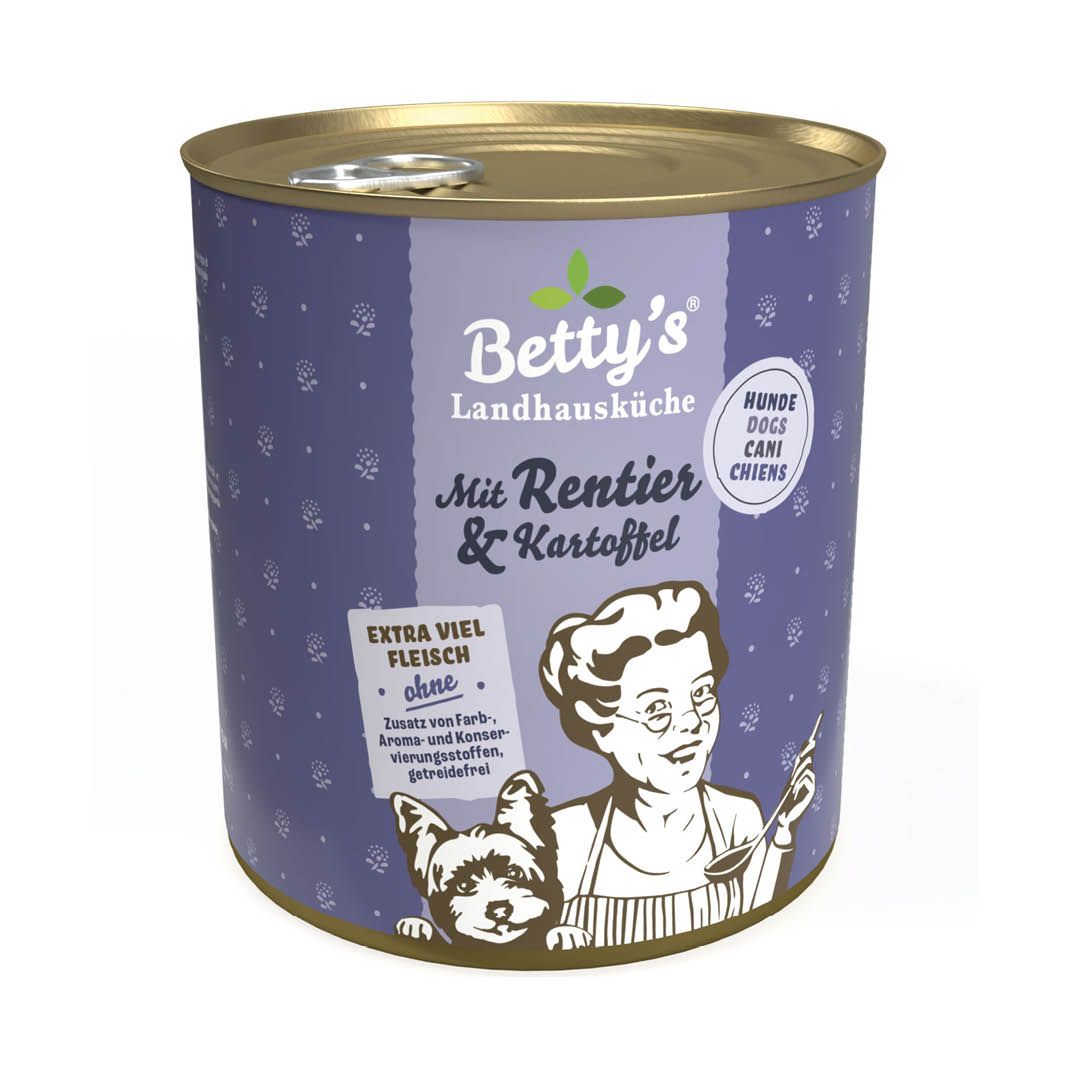 Betty's Landhausküche - Hund - Nassfutter - Rentier & Kartoffel | 6 x 800 g Betty's Landhausküche - Hund - Nassfutter - Rentier & Kartoffel | 6 x 800 g