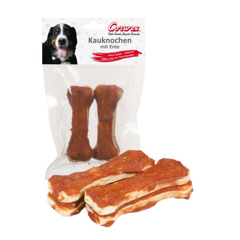 Corwex Kauknochen mit Ente | 2 x 10 cm