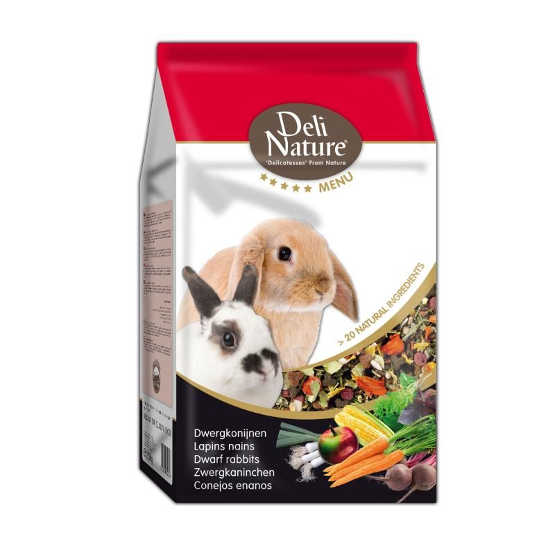 Deli Nature Zwergkaninchenfutter mit Gemüse und Kräutern | 2,5 kg