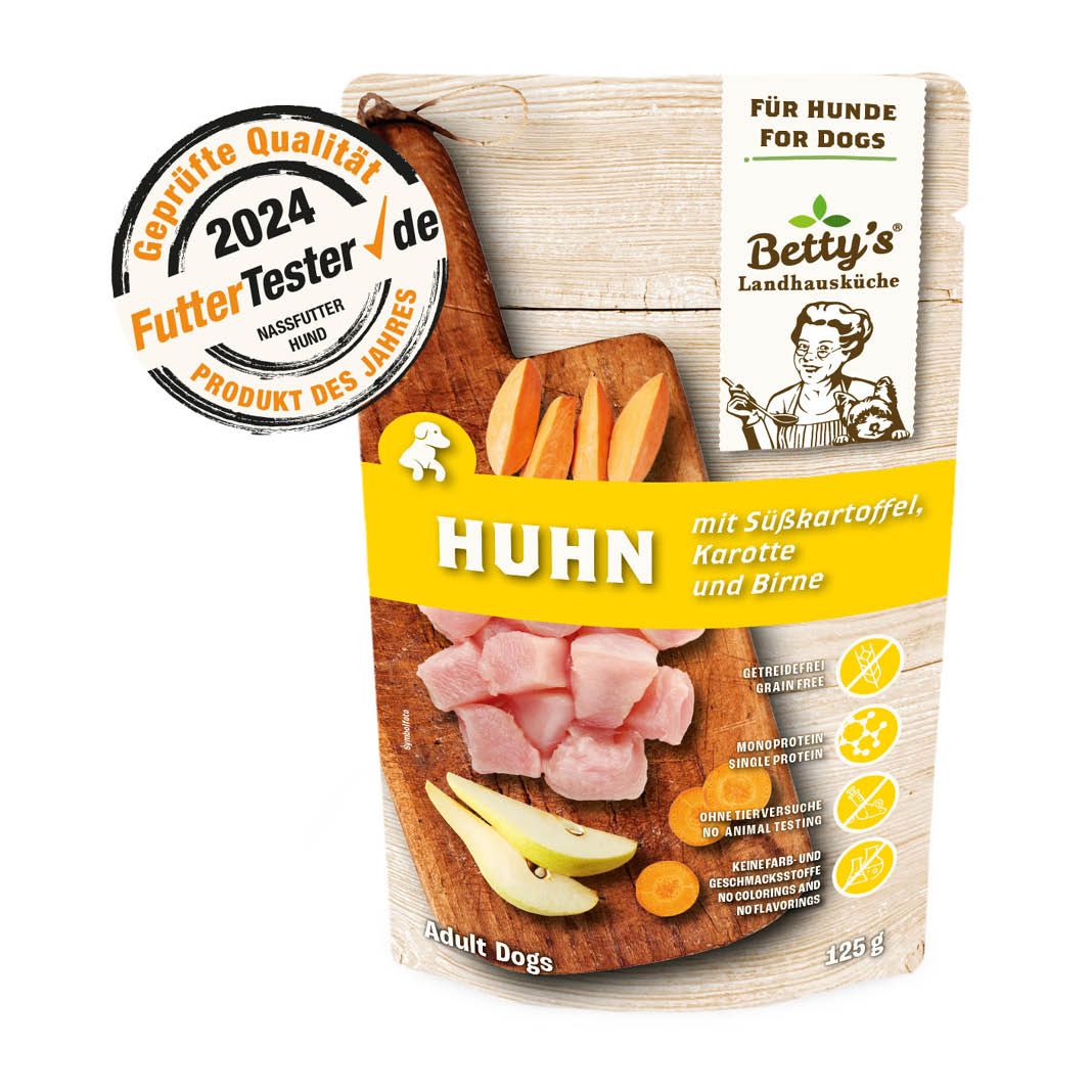 Betty's Landhausküche - Hund - Nassfutter - Huhn & Süßkartoffel - Pouch | 10 x 125 g Betty's Landhausküche - Hund - Nassfutter - Huhn & Süßkartoffel - Pouch | 10 x 125 g