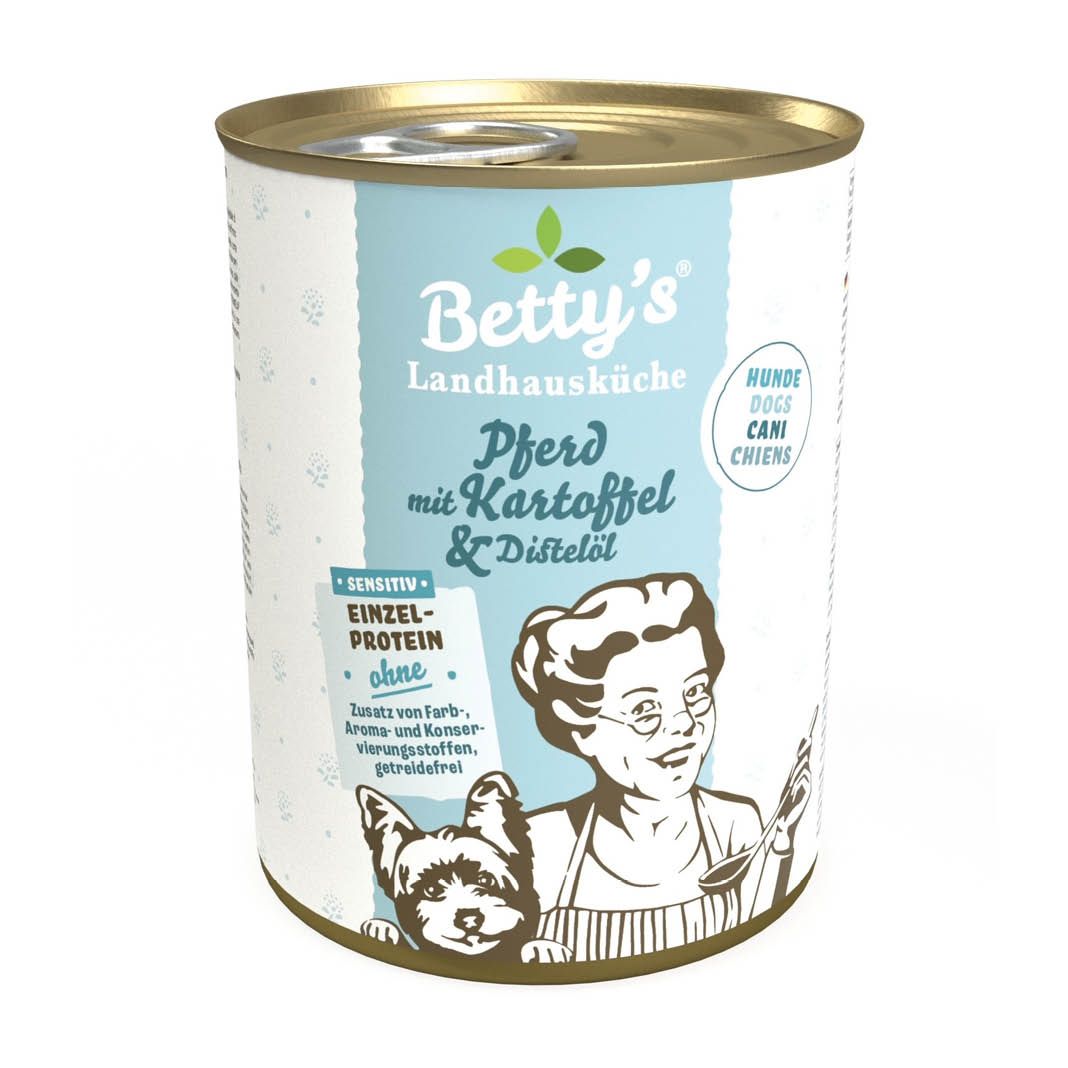 Betty's Landhausküche - Hund - Nassfutter - Sensitive Pferd & Kartoffel | 6 x 400 g Betty's Landhausküche - Hund - Nassfutter - Sensitive Pferd & Kartoffel | 6 x 400 g