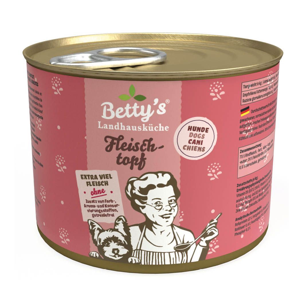 Betty's Landhausküche - Hund - Nassfutter - Fleischtopf | 6 x 200 g Betty's Landhausküche - Hund - Nassfutter - Fleischtopf | 6 x 200 g