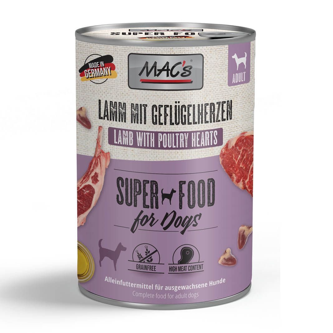 MAC's - Dog - Lamm & Geflügelherzen | 12 x 400 g