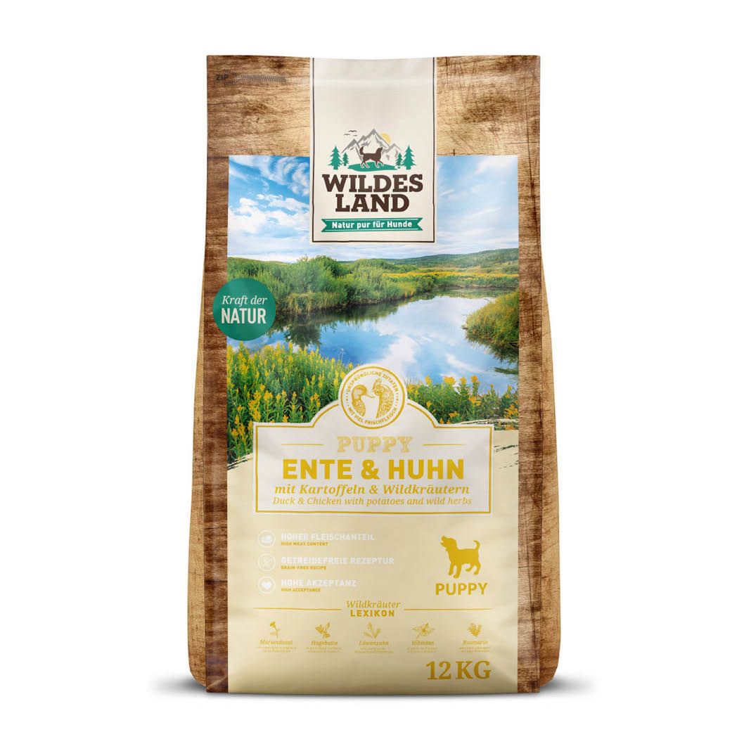 Wildes Land Classic Puppy - Ente und Huhn | 12 kg