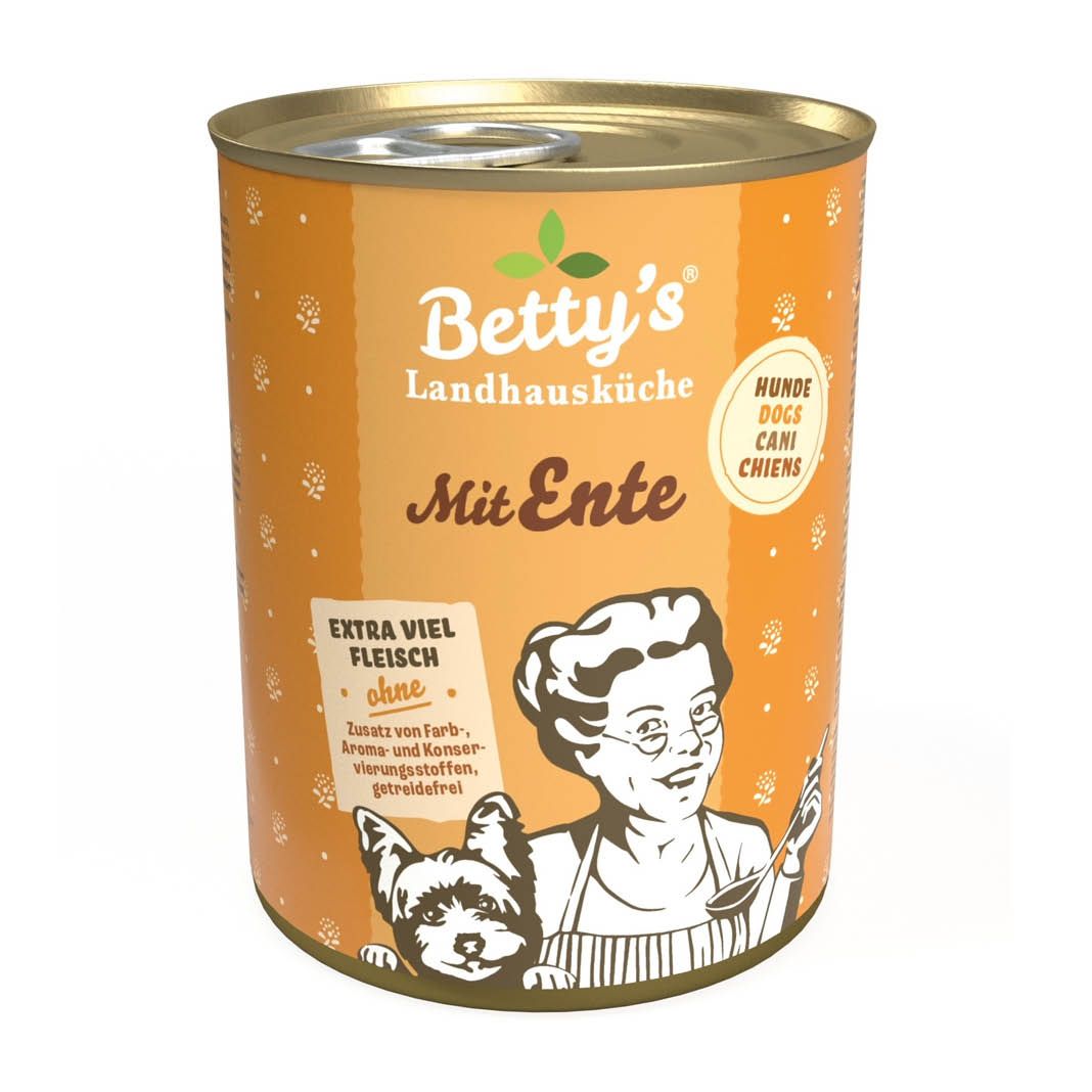 Betty's Landhausküche - Hund - Nassfutter - Ente | 6 x 400 g Betty's Landhausküche - Hund - Nassfutter - Ente | 6 x 400 g