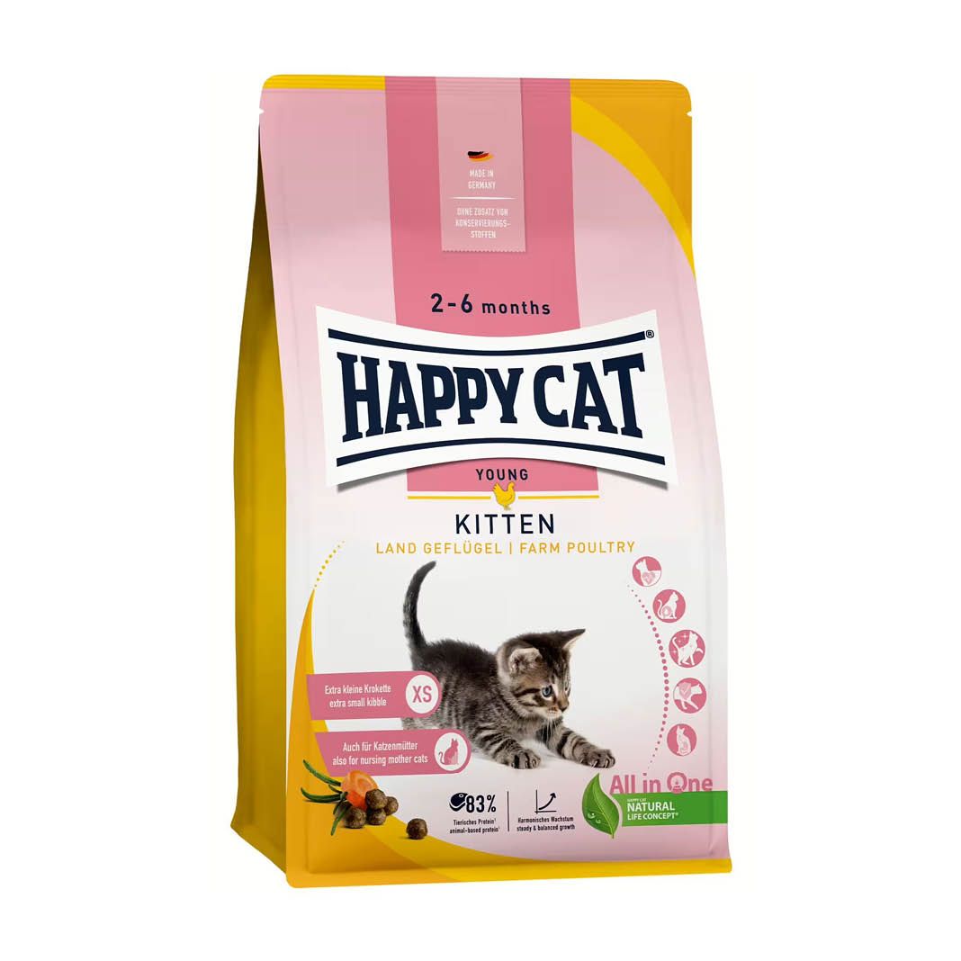 Happy Cat Young Kitten Land Geflügel | 6 x 300 g
