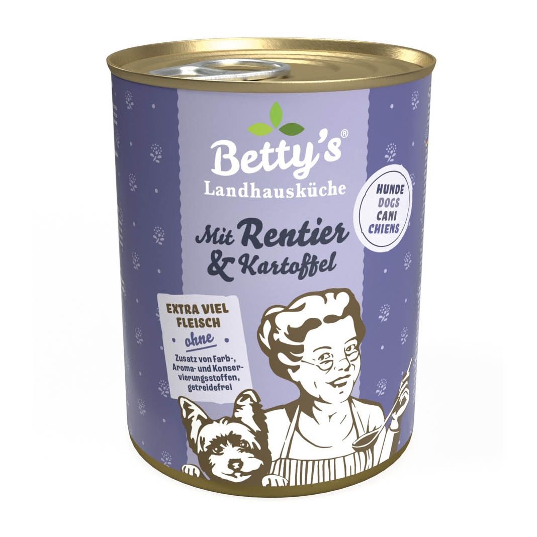 Betty's Landhausküche - Hund - Nassfutter - Rentier & Kartoffel | 6 x 400 g Betty's Landhausküche - Hund - Nassfutter - Rentier & Kartoffel | 6 x 400 g