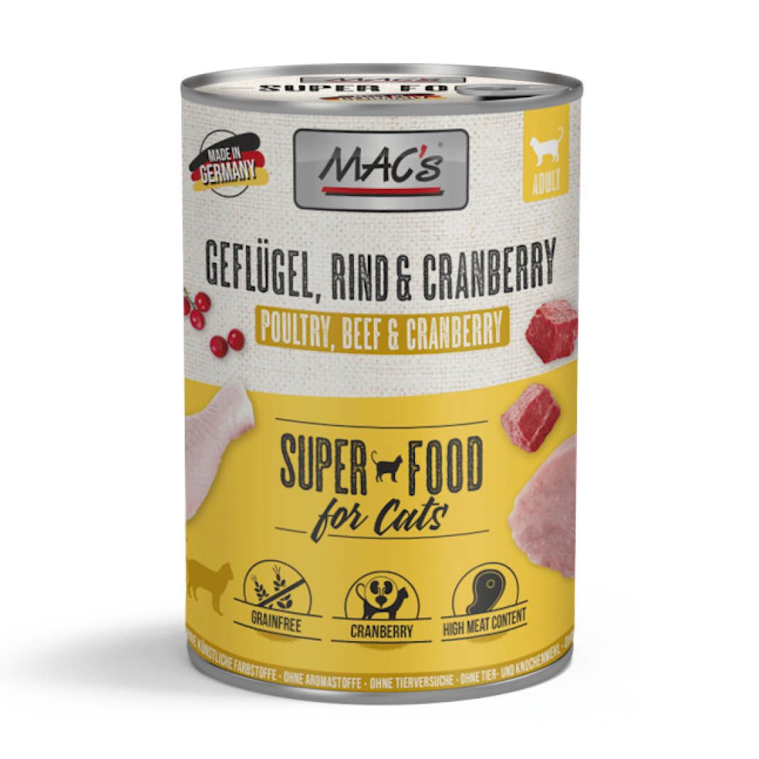 MAC's - Cat - Geflügel, Rind & Cranberry | 6 x 400 g