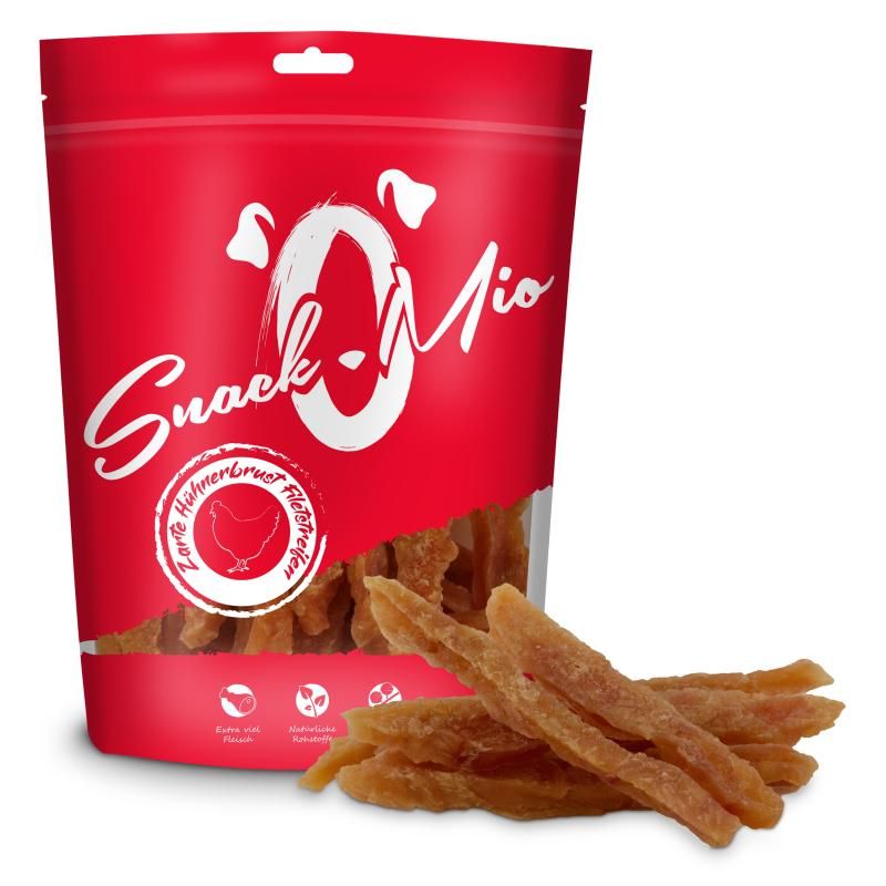 SnackOMio Hundesnack zarte Hühnerbrust Filetstreifen | 70 g