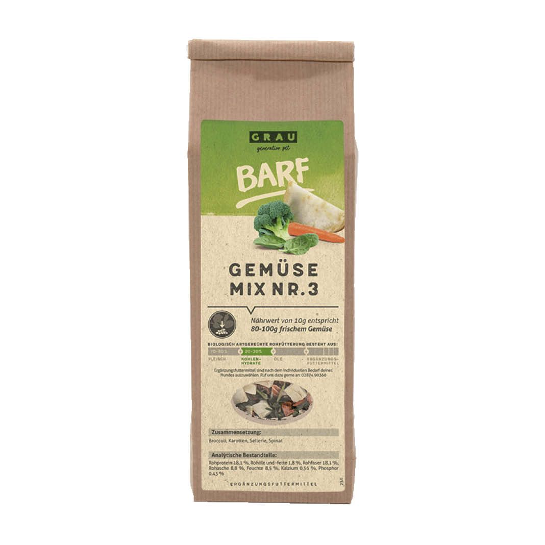 Grau Hund Gemüsemix Mischung Nr. 3 | 150 g