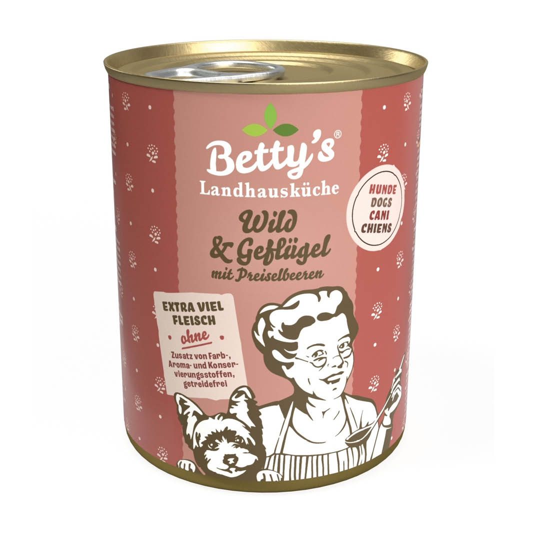 Betty's Landhausküche - Hund - Nassfutter - Wild & Geflügel | 6 x 400 g Betty's Landhausküche - Hund - Nassfutter - Wild & Geflügel | 6 x 400 g