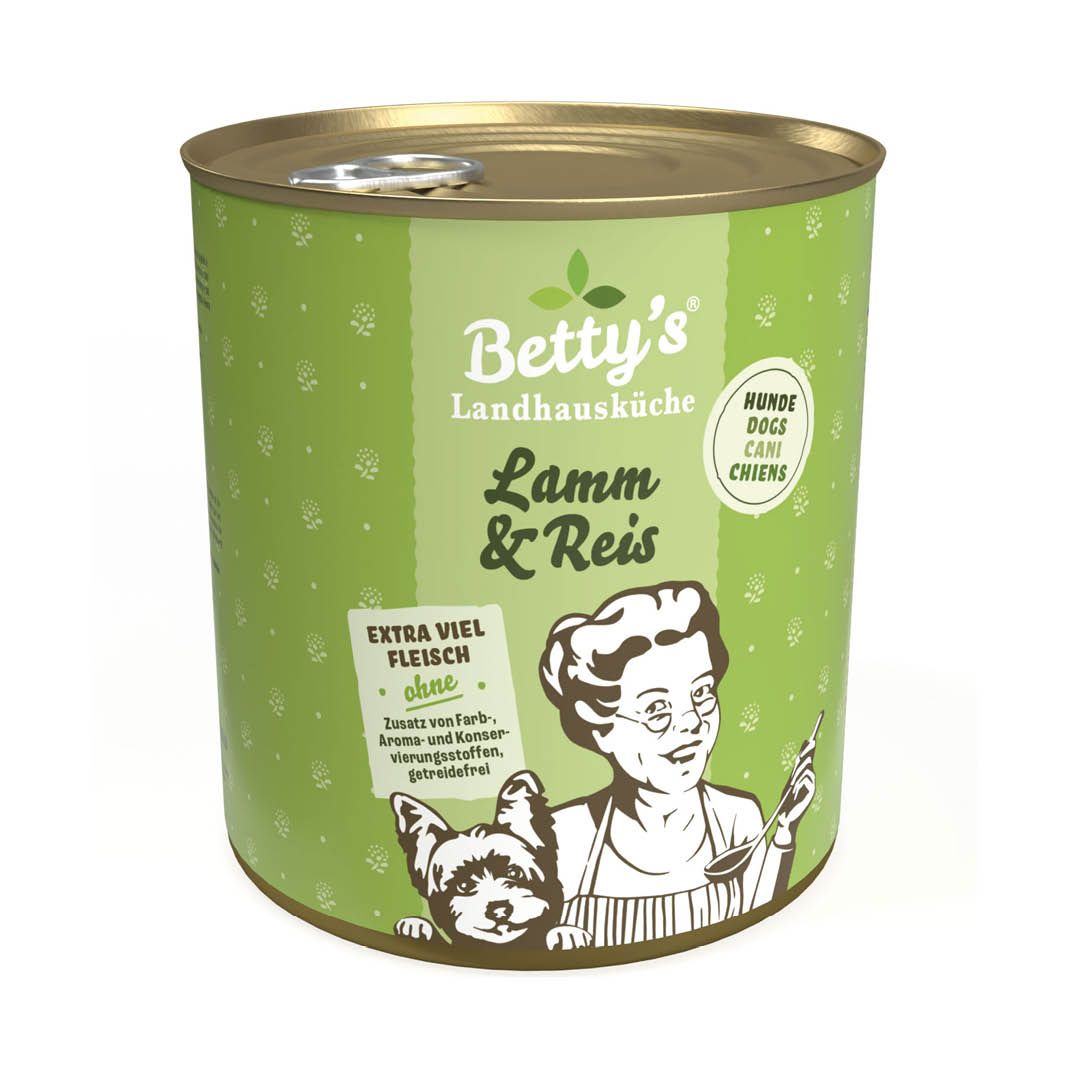 Betty's Landhausküche - Hund - Nassfutter - Lamm & Reis | 6 x 800 g Betty's Landhausküche - Hund - Nassfutter - Lamm & Reis | 6 x 800 g