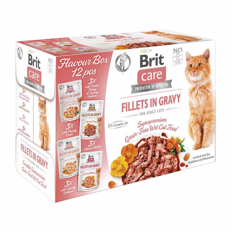 Brit Care - Cat - Flavour box - Filets in Soße, 4x3 Stck. (12x85 g) | 1180 g
