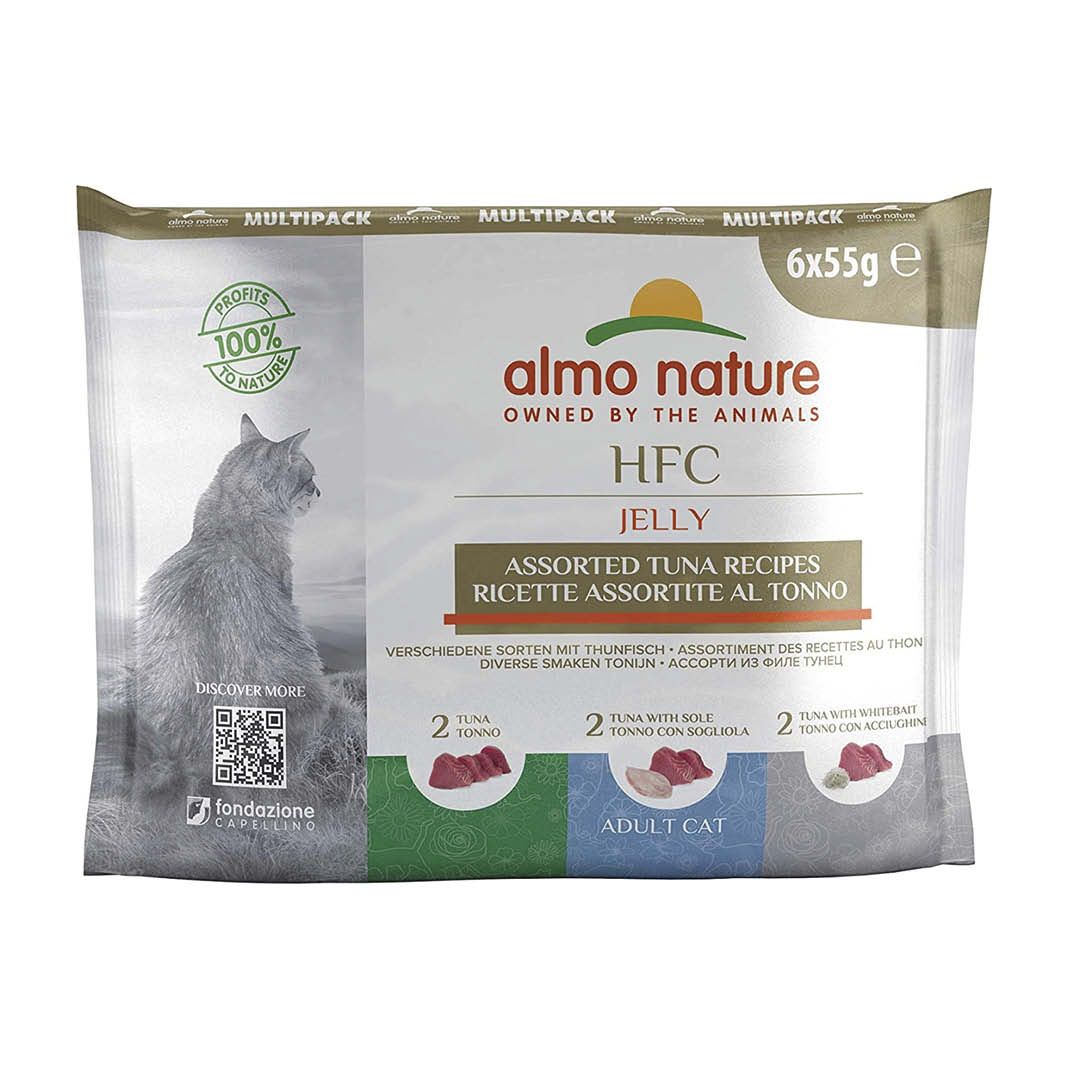 Almo Nature HFC JELLY Multipack - 3 Sorten mit Thunfisch (8 x 6 =) | 48 x 55 g
