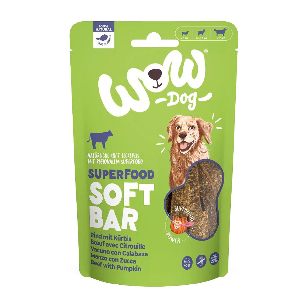 WOW SUPERFOOD Soft Bar Rind mit Kürbis | 150 g