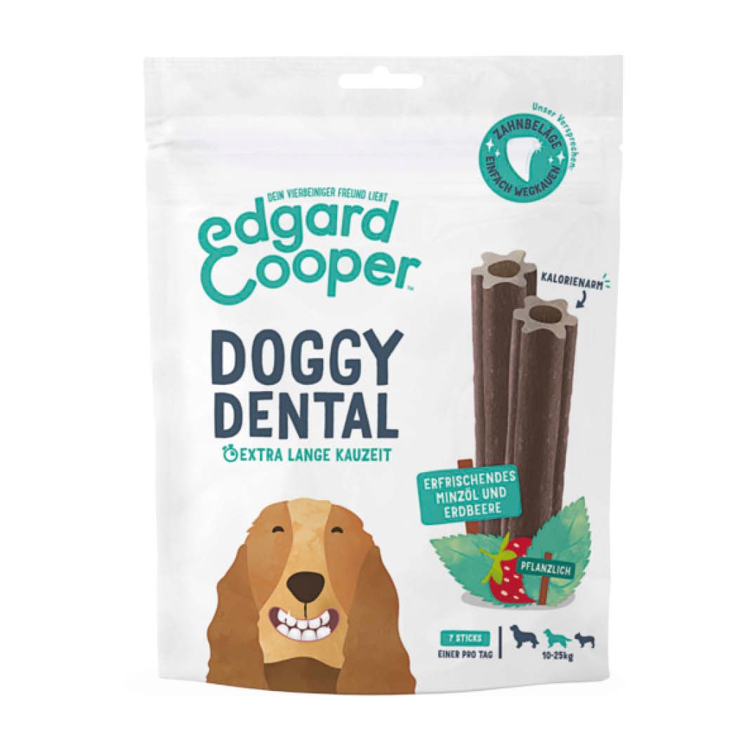 Edgard & Cooper Doggy Dental Erdbeere & Minze Medium | 8 x 160 g