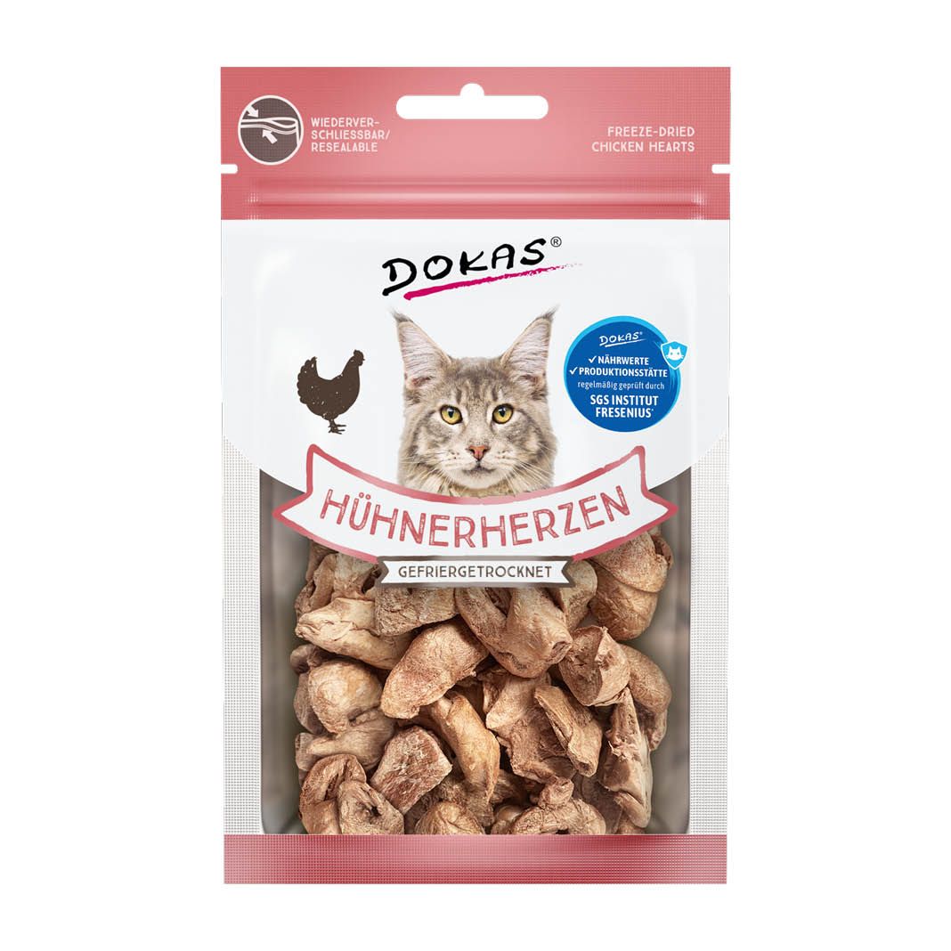Dokas Cat Hühnerherzen, gefriergetrocknet
