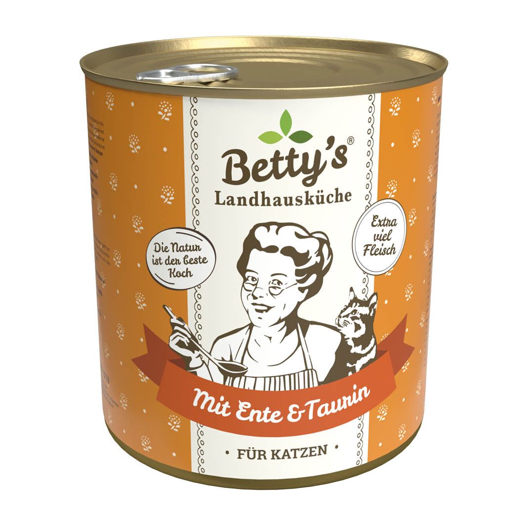 Betty's Landhausküche - Katze - Nassfutter - Ente | 6 x 800 g Betty's Landhausküche - Katze - Nassfutter - Dose