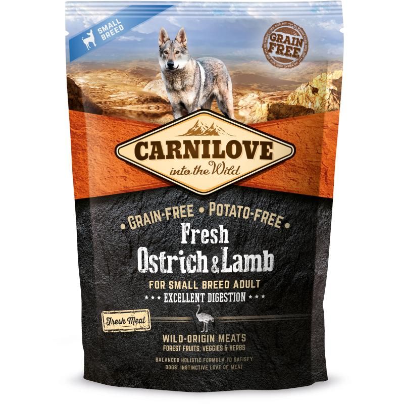 Carnilove Dog Adult Fresh Kleine Rassen - Strauß & Lamm | 1,5 kg