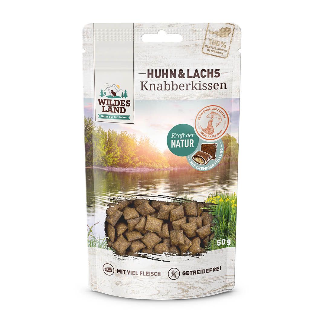 Wildes Land Cat - Knabberkissen - Huhn und Lachs | 50 g