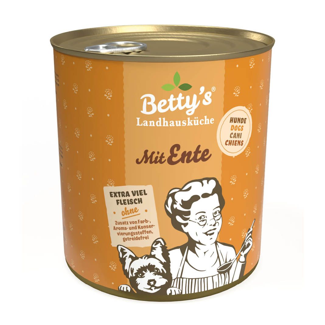 Betty's Landhausküche - Hund - Nassfutter - Ente | 6 x 800 g Betty's Landhausküche - Hund - Nassfutter - Ente | 6 x 800 g
