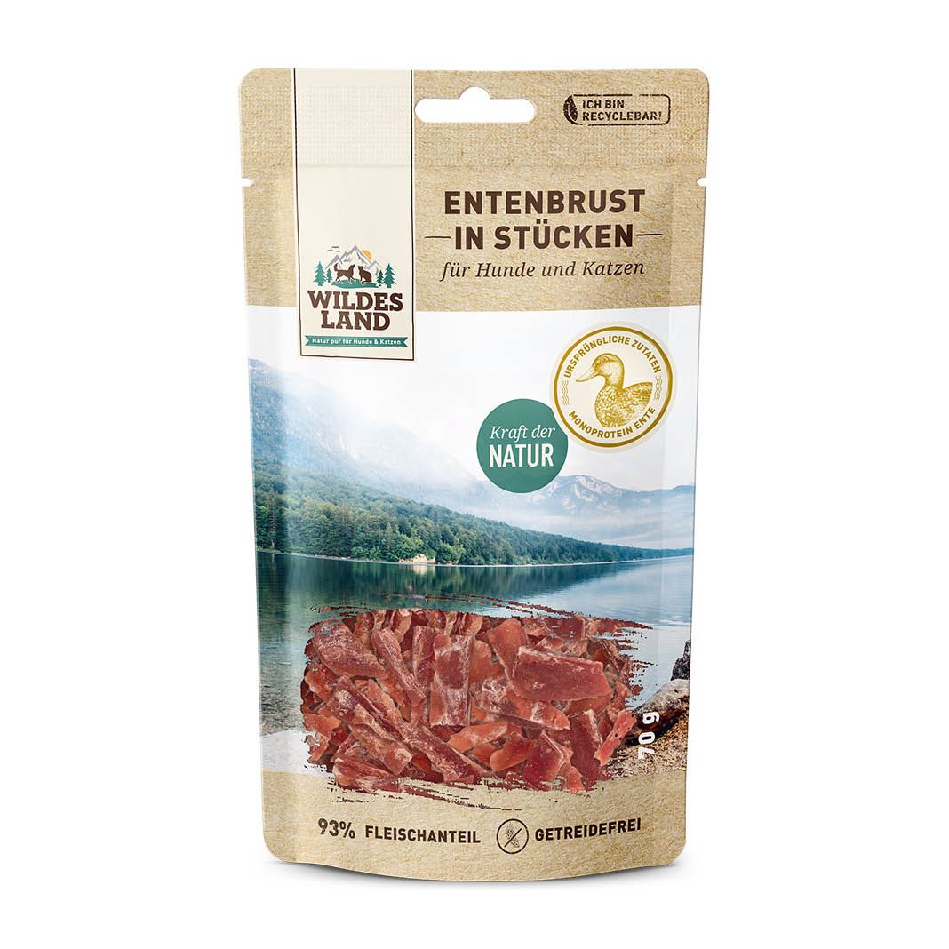 Wildes Land Cat - Fleischsnacks - Entenbrust in Stücken | 70 g