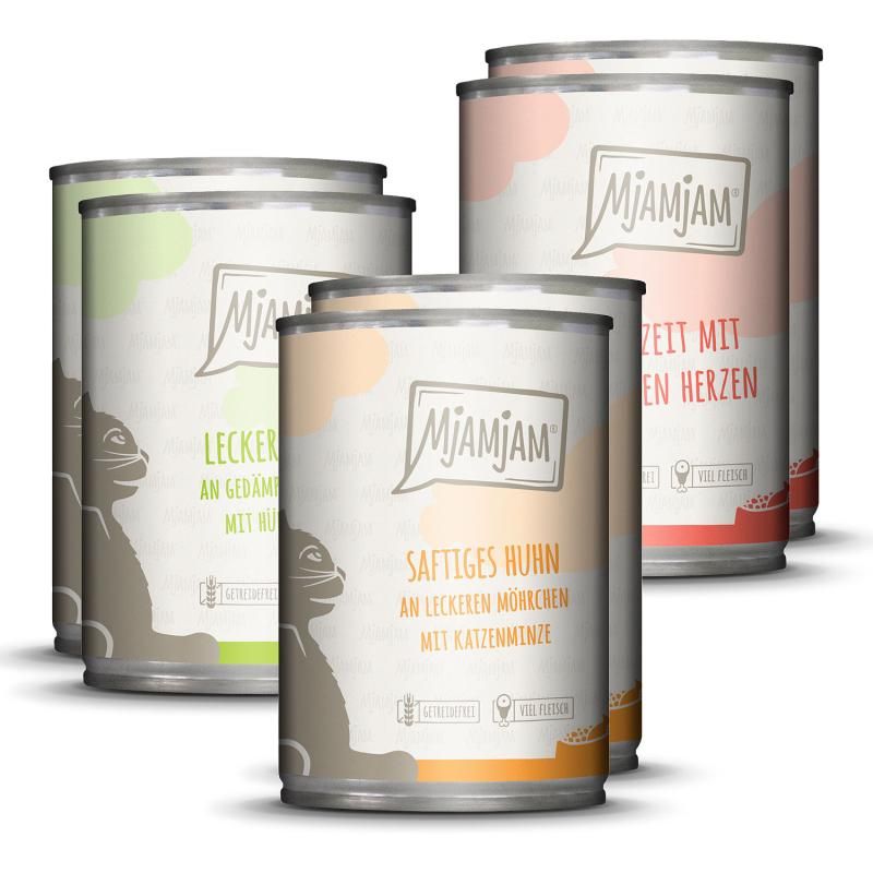 MjAMjAM Cat - Mixpaket I - Huhn, Rind, Herzen | 6 x 800 g