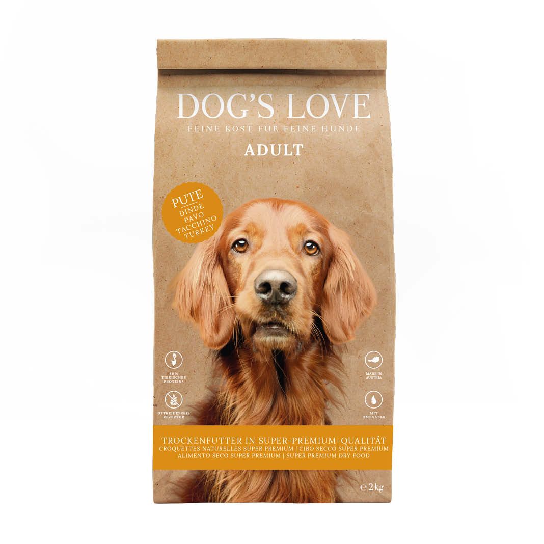 DOG'S LOVE Trockenfutter Pute Adult - 2 kg