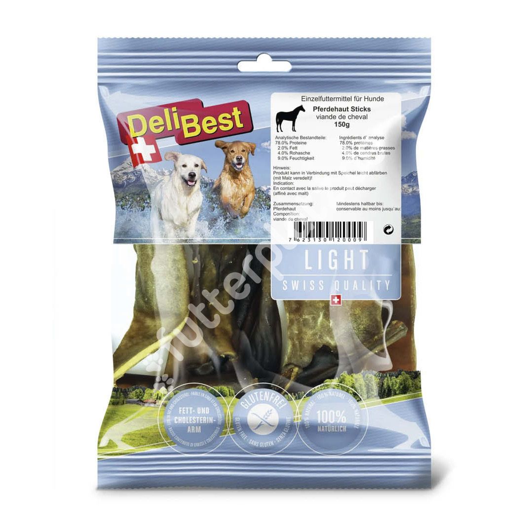 DeliBest Light - Pferdehaut Streifen | 150 g