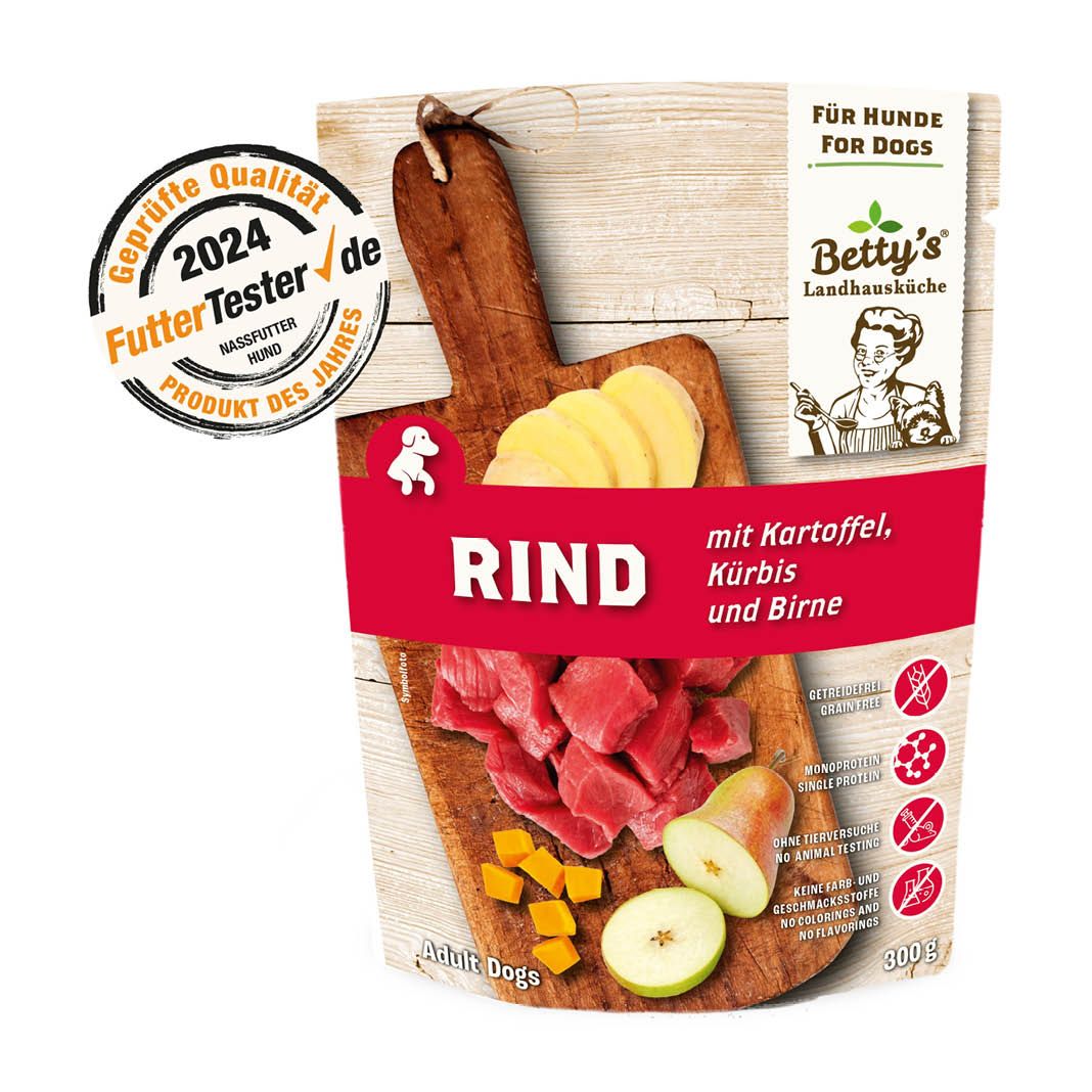 Betty's Landhausküche - Hund - Nassfutter - Rind & Kartoffel - Pouch | 10 x 300 g Betty's Landhausküche - Hund - Nassfutter - Rind & Kartoffel - Pouch | 10 x 300 g