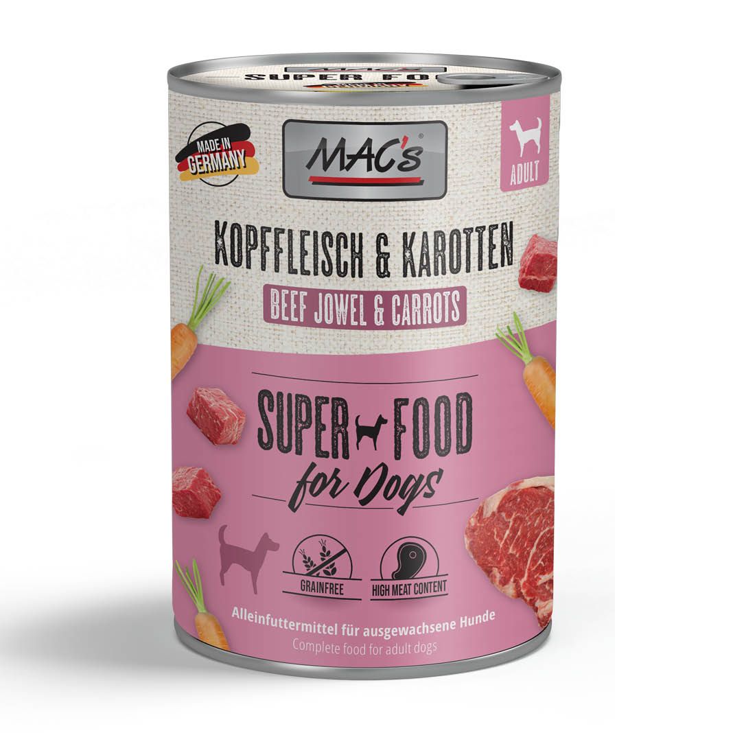 MAC's - Dog - Kopffleisch & Karotten | 12 x 400 g