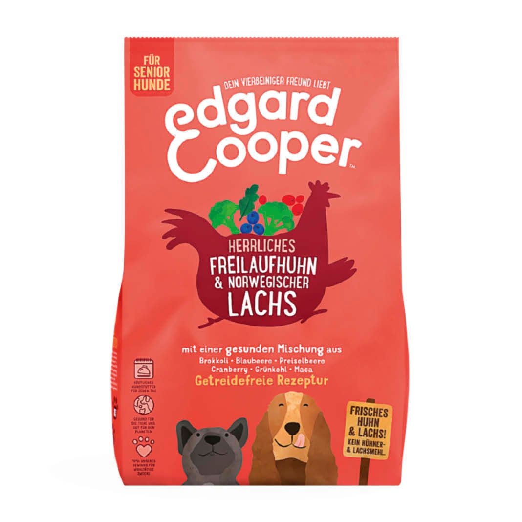 Edgard & Cooper Senior - Frisches Freilaufhuhn & norwegischer Lachs mit Brokkoli | 12 kg