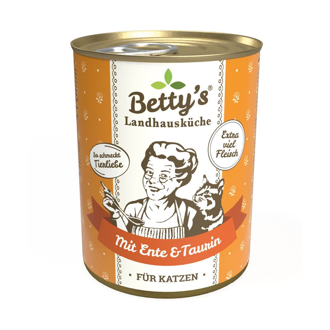 Betty's Landhausküche - Katze - Nassfutter - Ente | 6 x 400 g Betty's Landhausküche - Katze - Nassfutter - Ente | 6 x 400 g