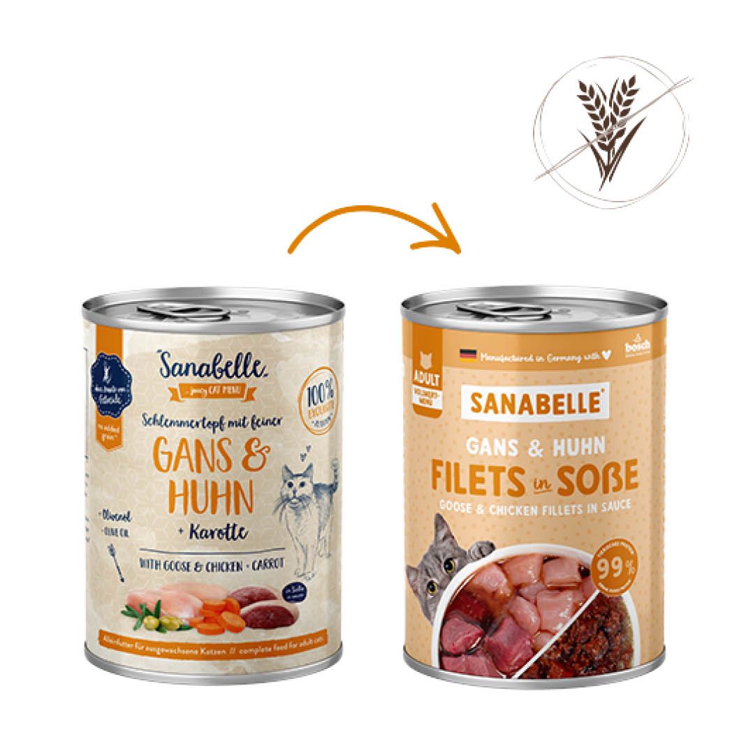 Sanabelle Schlemmertopf mit feiner Gans & Huhn | 6 x 180 g