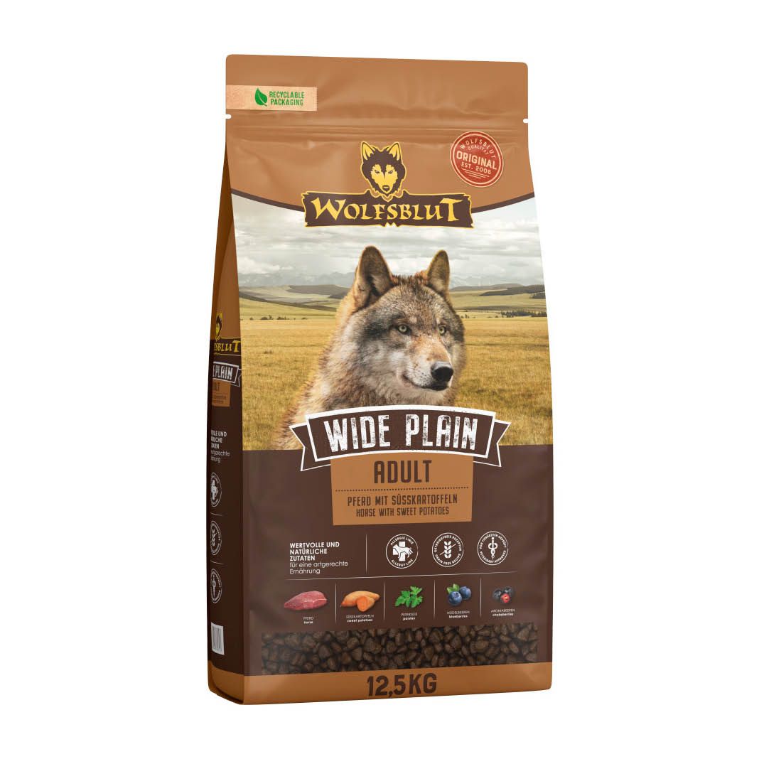 Wolfsblut Wide Plain Adult - Pferd mit Süßkartoffel | 12,5 kg