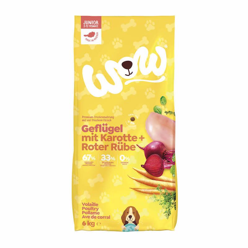 WOW JUNIOR Geflügel mit Karotte und roter Rübe | 6 kg