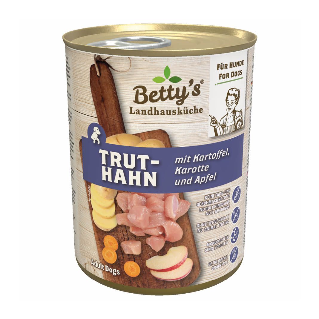 Betty's Landhausküche - Hund - Nassfutter - Truthahn & Kartoffel | 6 x 400 g Betty's Landhausküche - Hund - Nassfutter - Truthahn & Kartoffel | 6 x 400 g