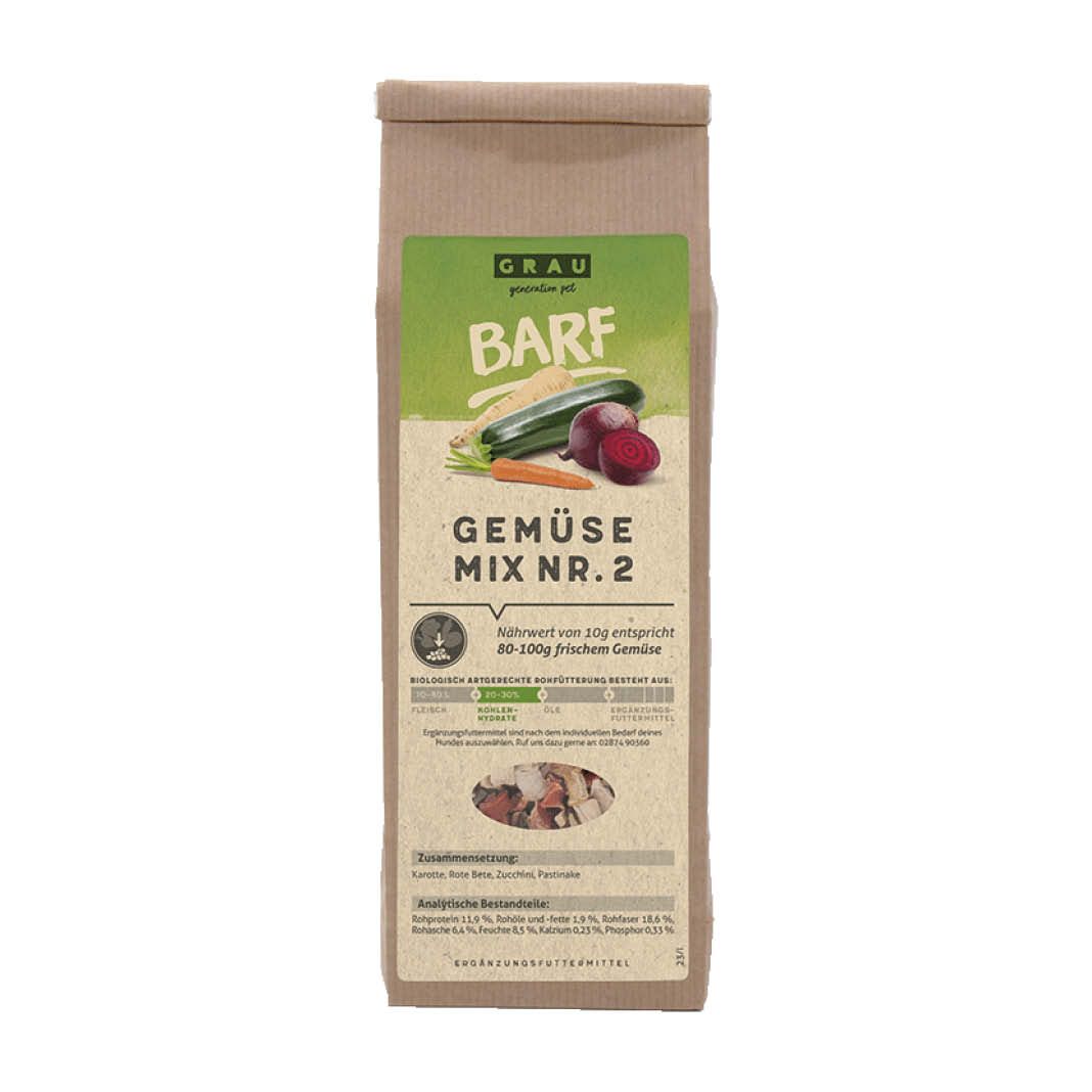 Grau Hund Gemüsemix Mischung Nr. 2 | 150 g