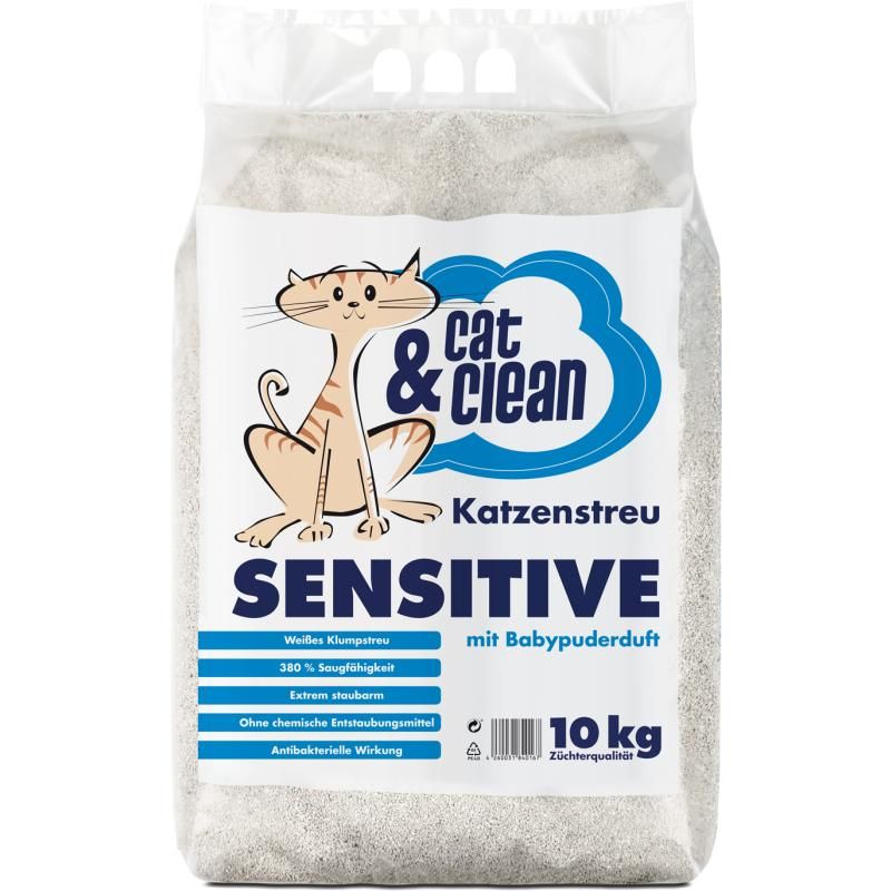 Cat & Clean Sensitive mit Babypuderduft | 10 kg