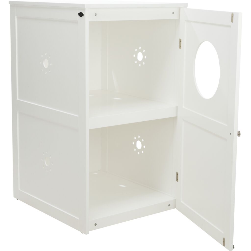 TRIXIE Katzenhaus für Katzentoilette XL, 2 Etagen, MDF, weiß | 53 x 90 x 58 cm