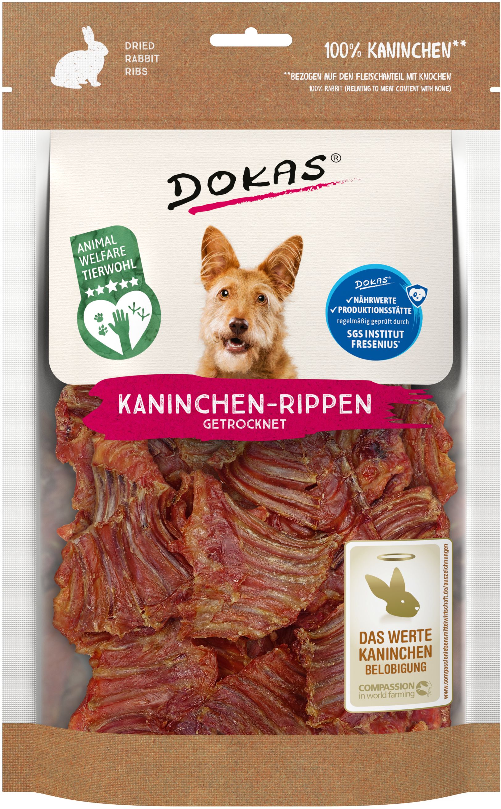 Dokas Kaninchen-Rippen getrocknet | 7 x 100 g